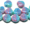 20pc Blue Pink czech glass shell beads - 9mm