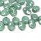 30Pc Green petal drop beads Czech glass flower petal beads - 6x8mm