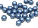 6mm Montana blue czech glass round druk beads 30Pc