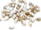 4x6mm White Gold small drops Golden wash czech glass - 50Pc