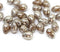 5x7mm Brown glass drops Silver teardrop beads Silver wash czech glass - 30pc