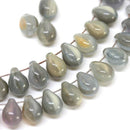 5x7mm Gray glass drops Mixed color small teardrop czech glass - 30pc