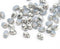 4x6mm Opal White small drops Silver luster czech glass - 50Pc