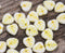 9mm White Yellow leaf beads, Heart shaped triangle leaf - 30pc