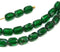 6x4mm Dark green rice beads Picasso czech glass fire polished, 25pc