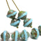 8x10mm Turquoise blue saucer czech glass beads, UFO shape - 6Pc