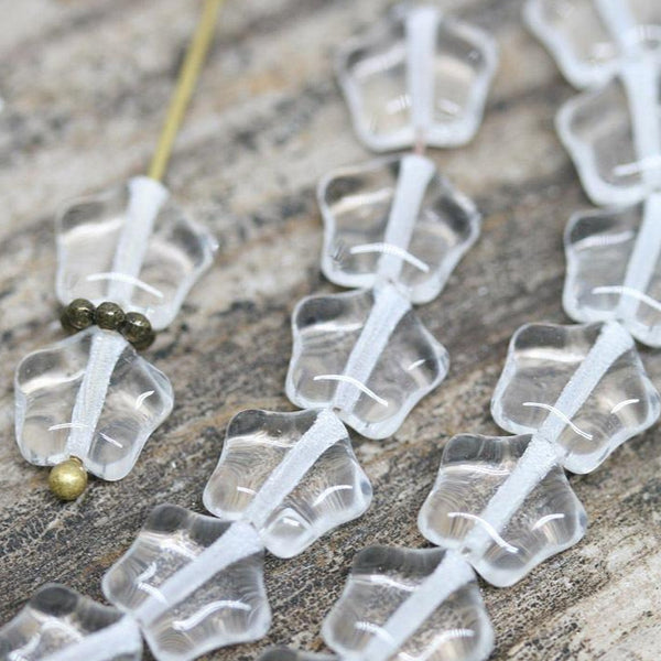 8mm Crystal clear star Czech glass beads 5 pointed stars 30Pc