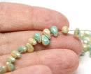 4x6mm Turquoise green teardrop beads Tiny czech glass - 50Pc
