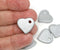 12pc Silver Ceramic heart beads