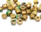 6x4mm Yellow Green Golden Tube beads mix 40pc