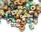 Green Brown ceramic beads mix