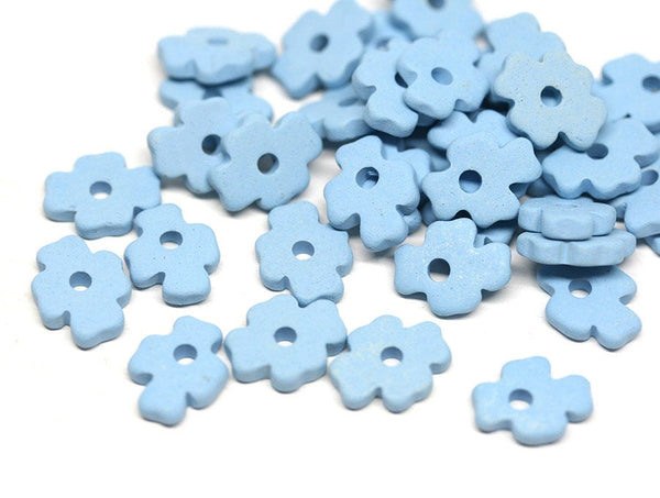 10mm Blue flower ceramic beads 40pc