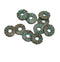 8mm Green Patina rondelle beads 2mm hole 10pc