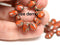 30Pc Orange petal drop beads, Picasso Czech glass flower petal beads - 6x8mm