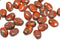 30Pc Orange petal drop beads, Picasso Czech glass flower petal beads - 6x8mm