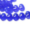 30Pc Cobalt Blue petal drop Czech glass beads, Mixed Blue  flower  - 6x8mm