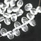 30Pc Crystal clear petal drop beads Clear Czech glass flower - 6x8mm