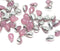 4x6mm Pink small drops, Silver coating Opal pink czech glass - 50Pc