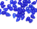 4x6mm Cobalt blue, Mixed Blue czech glass small teardrops - 50Pc
