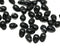 4x6mm Tiny black teardrops Czech glass beads - 50pc