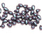 4x6mm Metallic dark blue, Purple luster czech glass small teardrops - 50Pc
