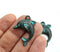 2pc Dolphin charms, Copper Green patina 27mm