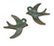 Swallow Flying Bird pendant Green patina