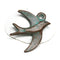 Swallow Flying Bird pendant Green patina