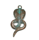 Copper Snake pendant Green patina