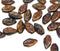 10x6mm Dark brown leaf czech glass beads - 40Pc