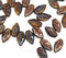 10x6mm Dark brown leaf czech glass beads - 40Pc
