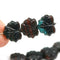 11x13mm Czech glass leaf beads, Dark mixed color Black brown teal Maple leaves - 10Pc