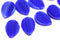 12x16mm Dark Blue Side drilled leaf czech glass pressed beads - 10pc