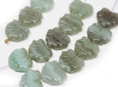 11x13mm Light green gray Czech glass Maple leaves pressed beads - 10pc