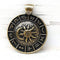 Zodiac Sun and Moon pendant bead Antique brass