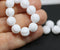8mm white round, Melon shape Czech glass carved beads spacers - 20pc