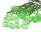 12x7mm Green leaf beads Czech glass pressed leaves - 30Pc