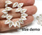 10x6mm White leaf beads Gold inlays Czech glass leaves - 40Pc