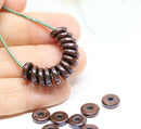 8mm Copper Metalized rondelle beads, Purple luster 20pc