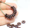 8mm Copper Metalized rondelle beads, Purple luster 20pc
