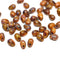 4x6mm Brown yellow picasso czech glass teardrop beads 50pc