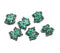 6pc Green patina copper small Flower beads