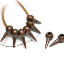 8pc Antique Copper spike charms 15mm 2mm hole