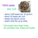 11/0 Toho seed beads, Semi Glazed rainbow Navy blue japanese rocailles 2637F - 10g