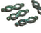 4pc Infinity link connector charms, Green patina