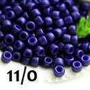 11/0 Toho seed beads, Semi Glazed Navy Blue 2607F - 10g