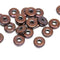 8mm Copper Metalized rondelle beads, Purple luster 20pc