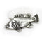 Extra large fish pendant bead, Antique Silver