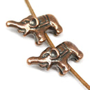 2pc Antique Copper Indian elephant beads