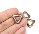 4pc Antique copper chunky triangle charms, 18mm